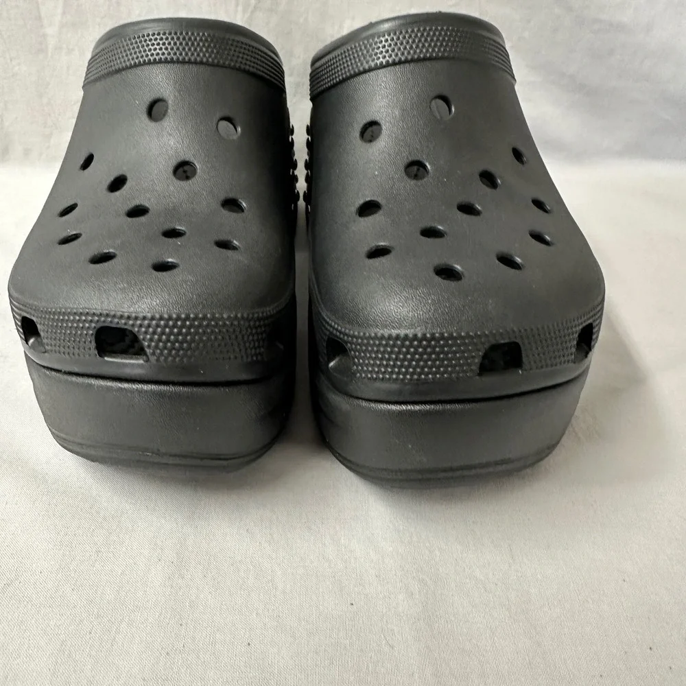 Crocs Siren Studded Platform Clog‎ Mule Black Mens Size 11 Goth Bratz